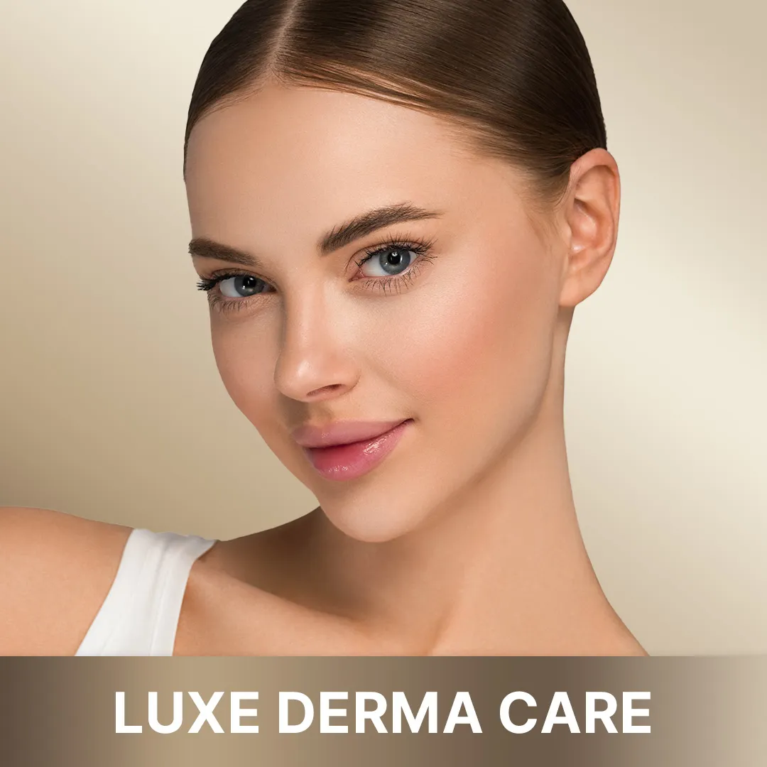 Close-up of smooth, radiant skin, showcasing results from 'Queens Elite' derma services.