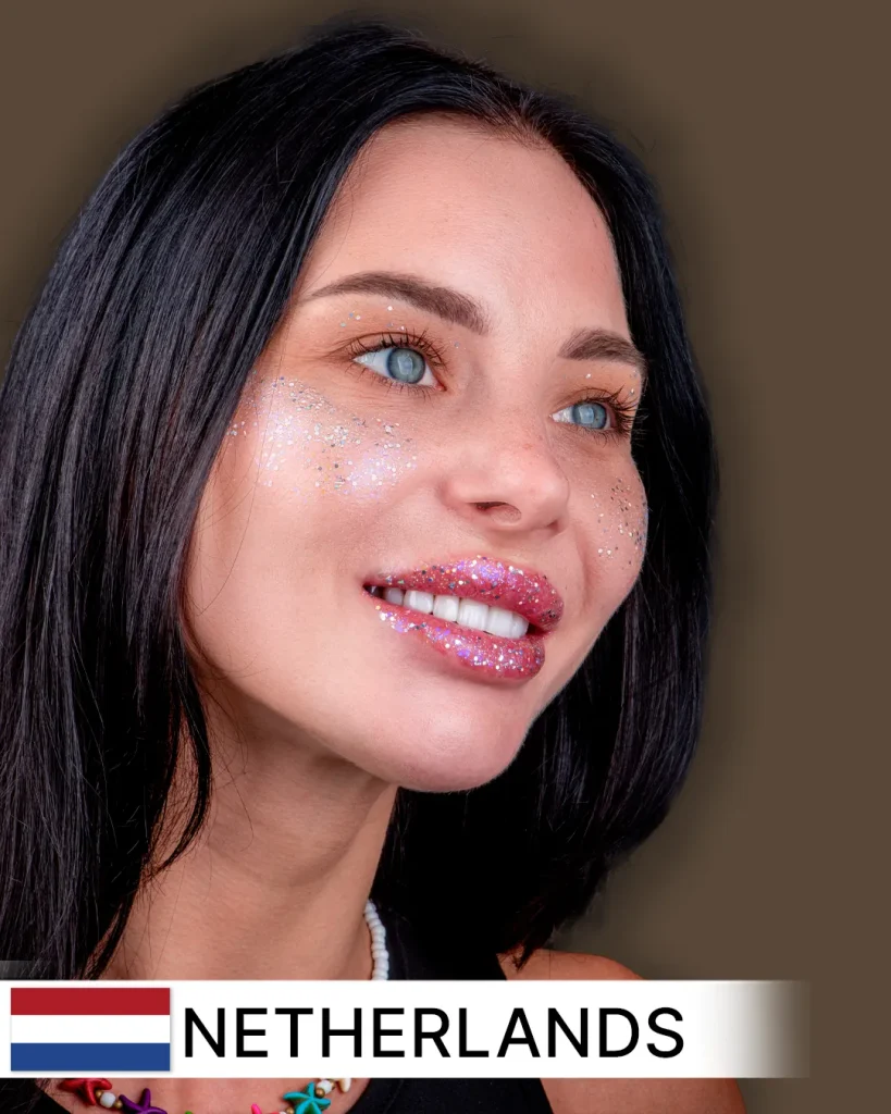 Smile makeover patient from Netherlands with a bright, confident smile