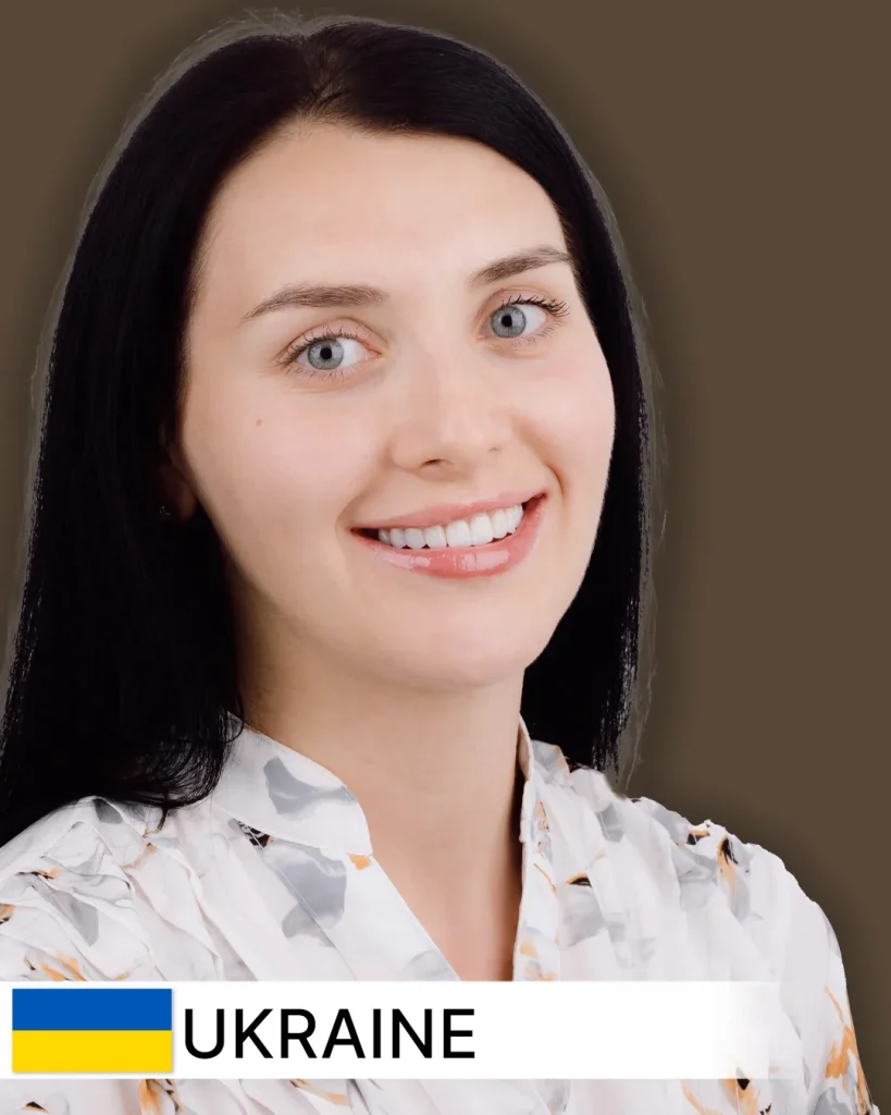 Smile makeover patient from Ukraine showing a confident, radiant smile